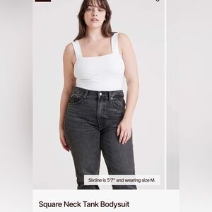 Nuuds Medium Square Neck Tank Bodysuit